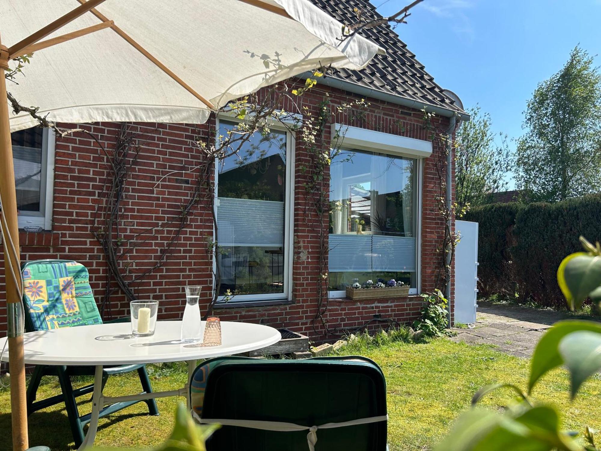 Ferienwohnung Haus Papenburg Garten Parkplatz Nordsee Exterior photo